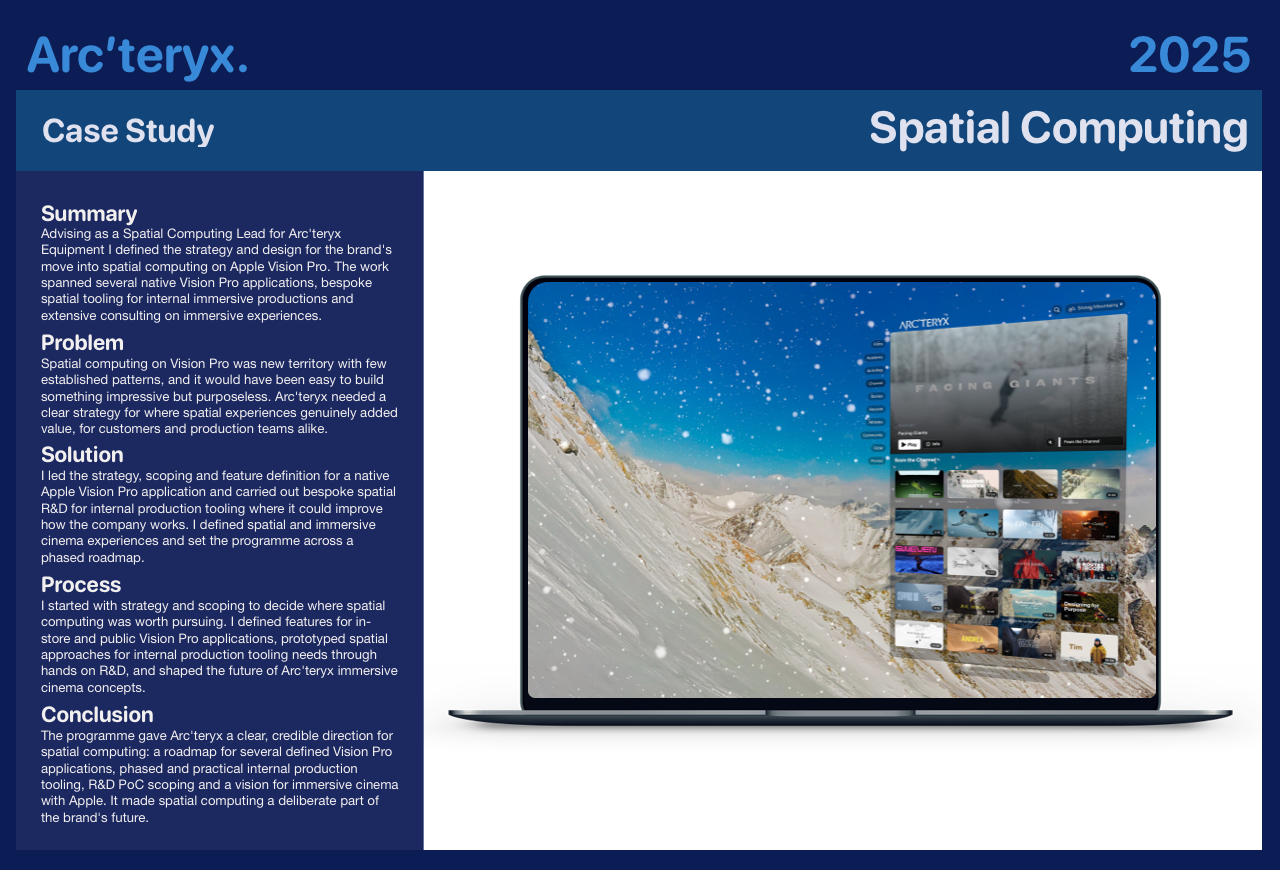 Arc'teryx case study: Spatial Computing, 2025
