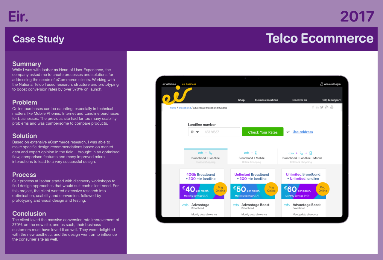 Eir case study: Telco Ecommerce