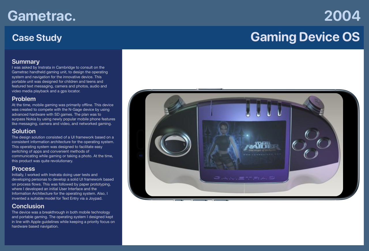 Gametrac case study: Mobile Gaming Device OS