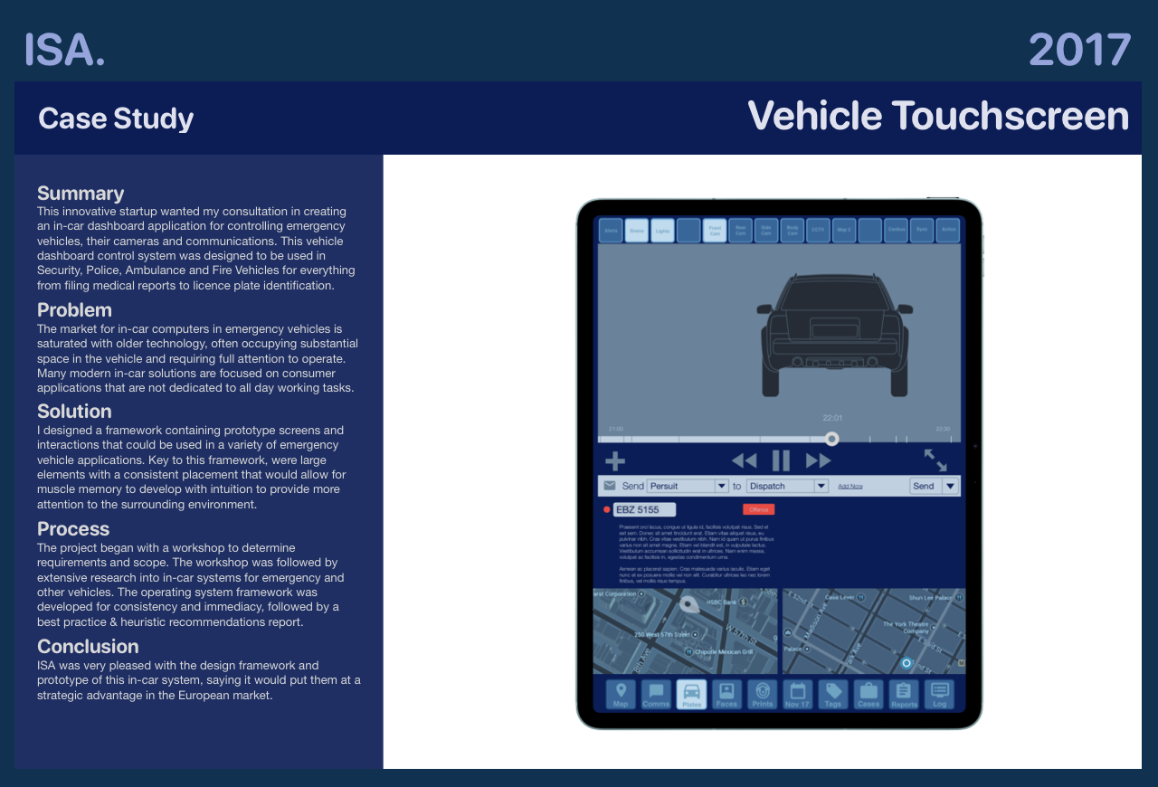 ISA case study: Vehicle Touchscreen