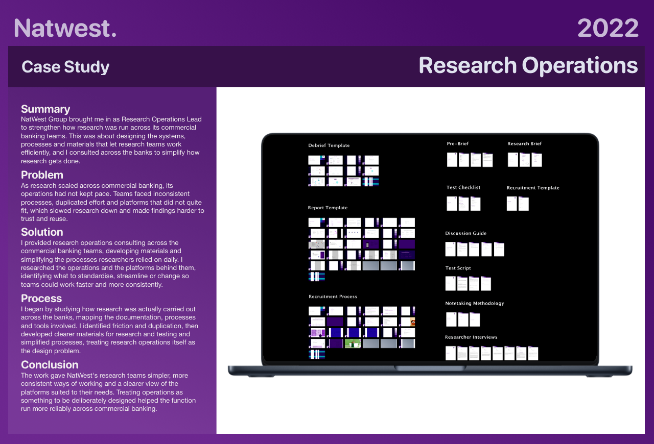 NatWest case study: Research Operations, 2022