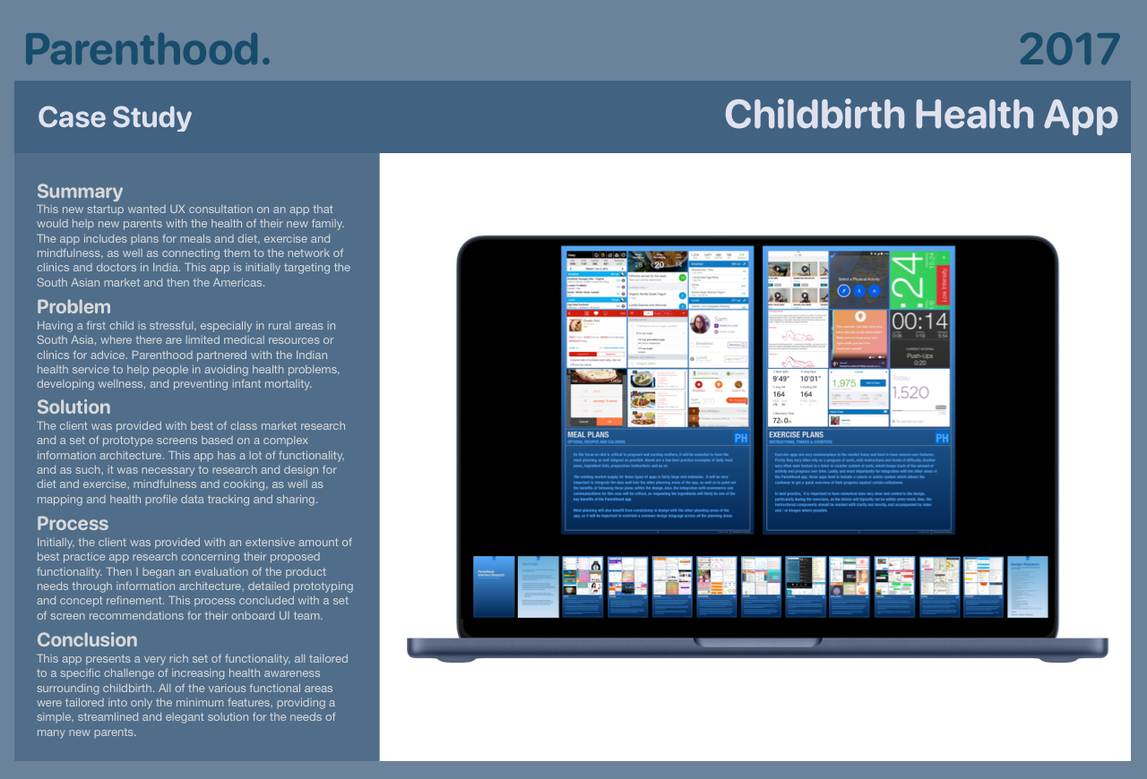 Parenthood case study: Childbirth Health App